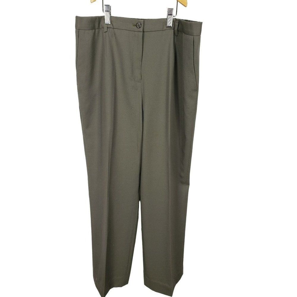 Pendleton Women's Wool Dress Pants Green Olive Size‎ 12 High Rise Formal